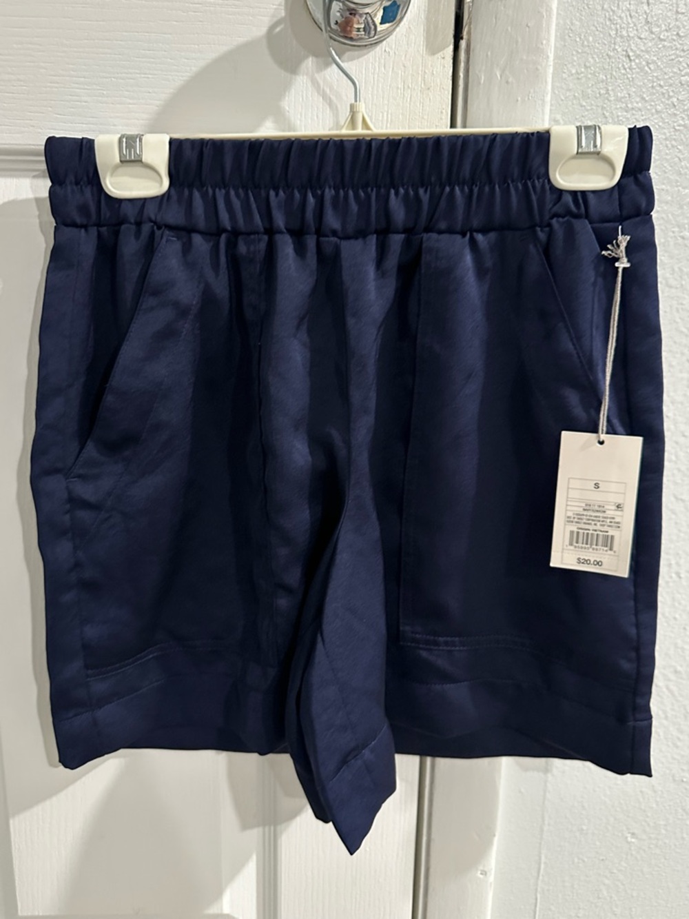 a new day Navy Blue Elastic Waist Shorts